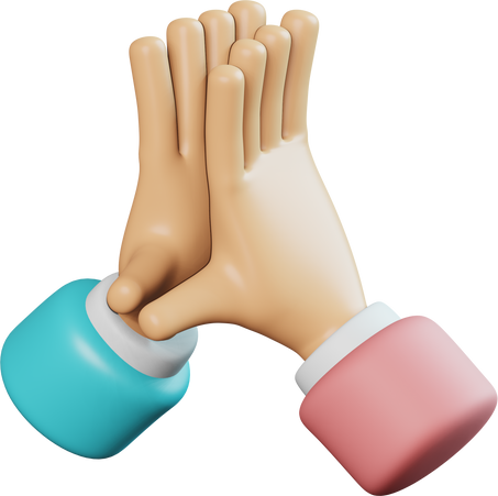 3D Hand Gesture Hi Five Illustration