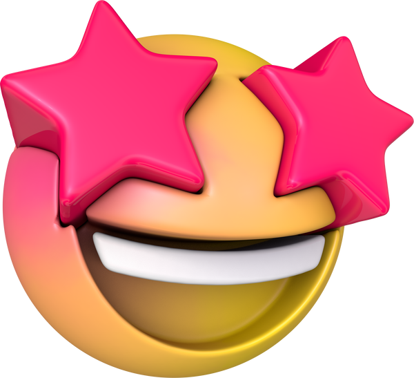 3D Emoji happy star icon